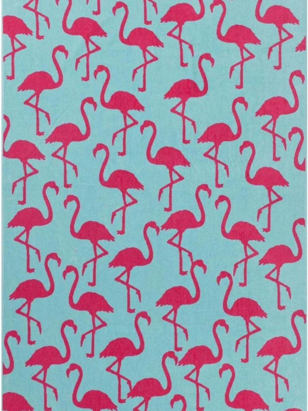 (2) Pink Flamingo Print Beach Towel - Aqua Background- 2 large size high quality